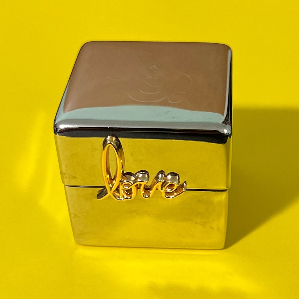 Silver with Gold “Love” Ring Box